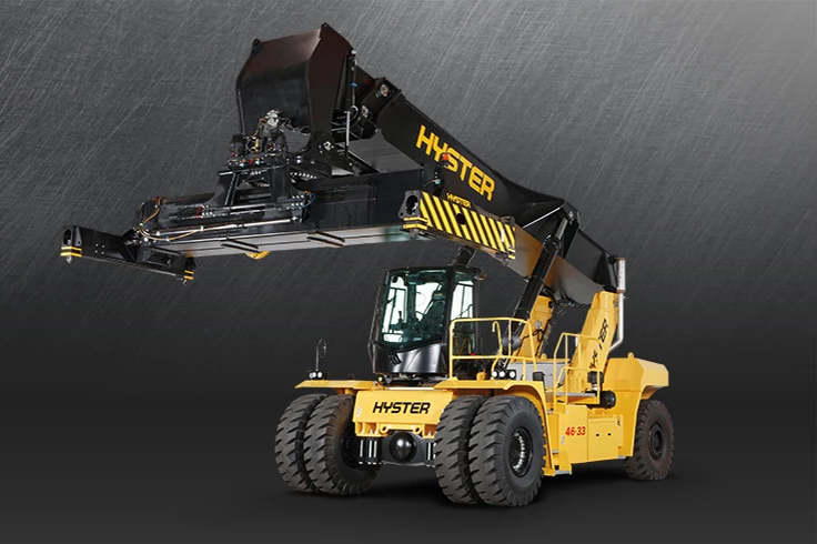 Stivuitoare Hyster pentru manipulat containere – reach stackeri și manipulatoare de containere goale și încărcate, disponibile prin CEMPS România.